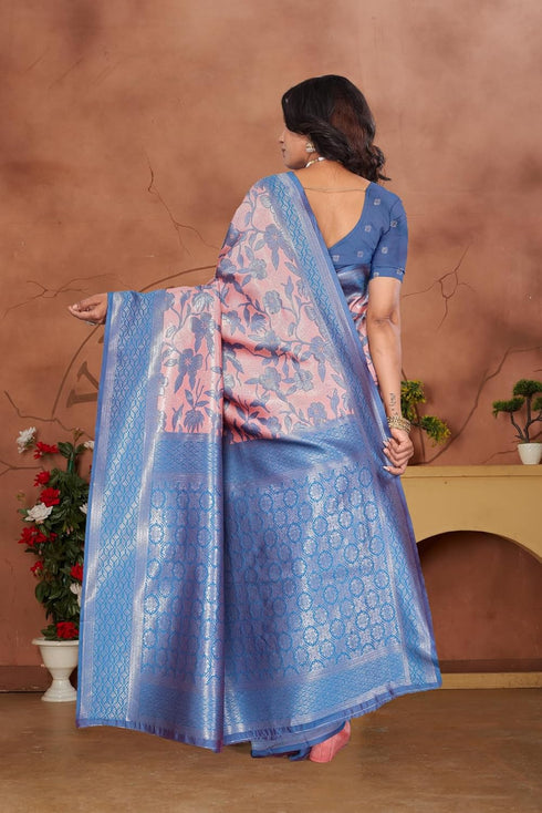 Vasthrlay Kanjivaram Blouse Purple Peachpurple