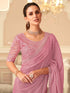 Vasthrlay Embroidery Sequence Unstitched Lightpink Ethnic Wear