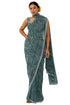 Vasthrlay Fashion Georgette Stripes Navy Ethnic Wear