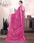 Vasthrlay Bandhani Printed Unstitched Yellow Saree