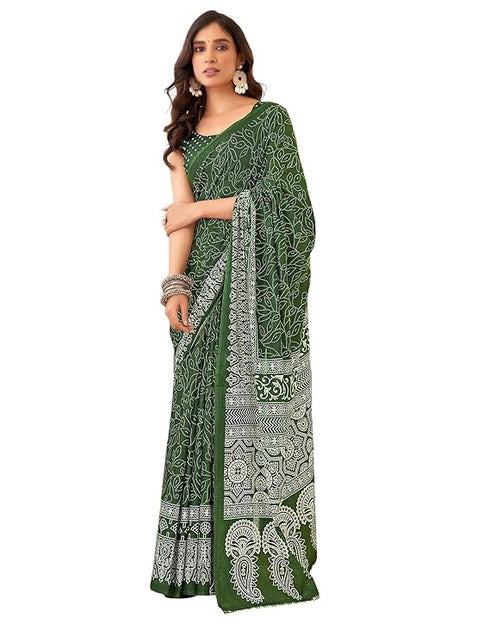 Siril Women'S Pure Cotton Printed Saree With Unstitched Blouse Piece