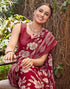Vasthrlay Georgette Printed Unstitched Maroon Saree