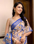 Vasthrlay Womens Printed Unstitched White Saree
