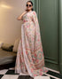 Vasthrlay Womens Printed Unstitched Cream Saree