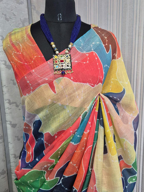 Vasthrlay Multicolored Abstract Unstitched Mq Ethnic Wear