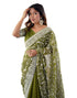 Vasthrlay Georgette Embroidery Unstitched Maroon Saree