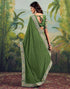 Vasthrlay Georgette Embroidery Unstitched Green Saree
