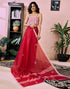 Vasthrlay Chanderi Printed Unstitched Orange Saree
