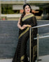 Vasthrlay Banarasi Jacquard Unstitched Dark Green Saree