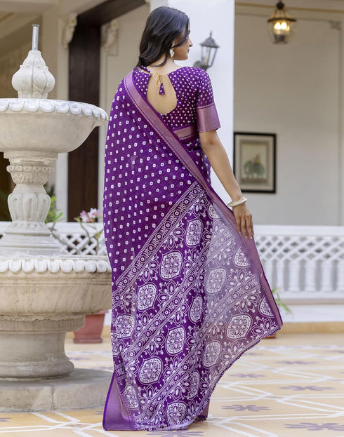 Vasthrlay Womens Striped Unstitched Dusty Pink Saree