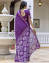 Vasthrlay Womens Striped Unstitched Dusty Pink Saree