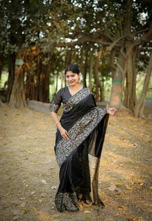 Vasthrlay Tussar Kalamkari Geometric Floral Design