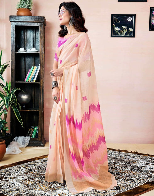 Vasthrlay Womens Printed Unstitched Dark Green Saree