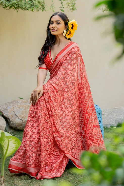 Vasthrlay Fashion Georgette Leheriya Turquoise Ethnic Wear