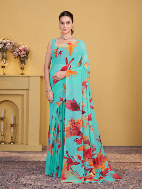 Vasthrlay Georgette Printed Saree