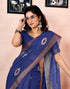 Vasthrlay Womens Printed Unstitched Dark Green Saree