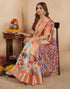 Vasthrlay Womens Printed Unstitched Beige Saree