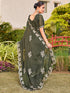 Vasthrlay Georgette Embroidery Dark Saree