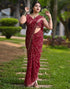 Vasthrlay Georgette Bandhani Unstitched Maroon Saree
