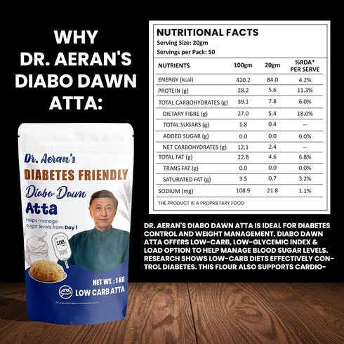 Dr. Aeran’s Diabo Dawn Atta | Low Carb High Fibre Atta