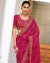 Vasthrlay Georgette Embroidery Unstitched Red Saree