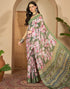 Vasthrlay Womens Printed Unstitched White Saree