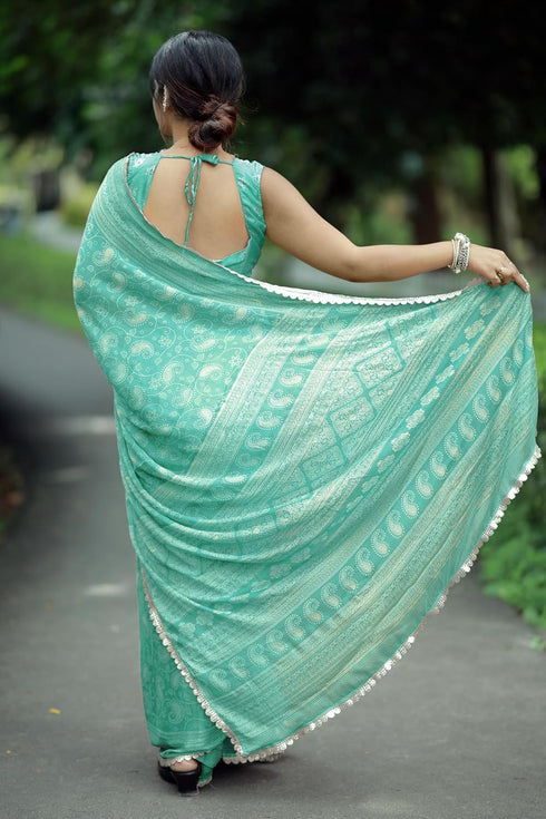 Vasthrlay Fashion Chiffon Paisley Printed Ethnic Wear