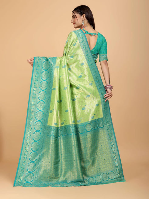 Vasthrlay Organza Banarasi Ethnic Wear