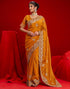Vasthrlay Embroidery Scalloped Unstitched Maroon Saree