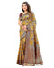 Vasthrlay Womens Weaving Yellow | Maroon | Gold Saree With Unstitched Blouse Piece