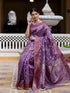 Vasthrlay Womens Weaving Unstitched Lavender Saree
