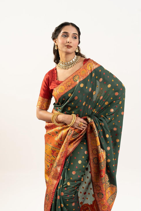 Vasthrlay Pashmina Kashmiri Darkgreen