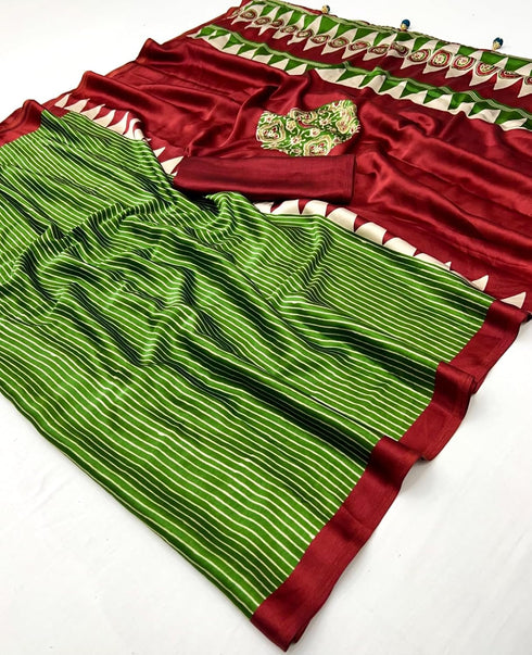 Vasthrlay Ajrakh Saree Crepe