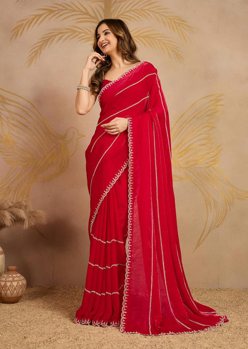 Vasthrlay Siroski Unstitched Morpeach Ethnic Wear
