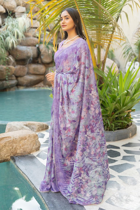 Vasthrlay Fashion Chiffon Printed Ethnic Wear