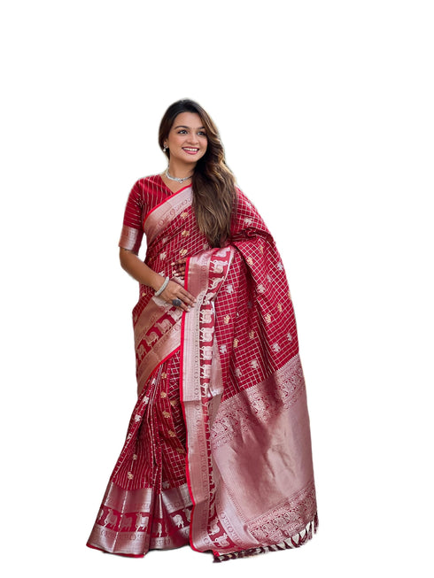 Vasthrlay Elephant Unstitched Saree