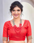 Vasthrlay Georgette Printed Jacquard Material Ethnic Wear