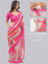 Vasthrlay Pink Peach Digital Print Linen Ready To Wear Saree For Women