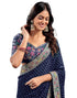 Vasthrlay Embroidery Traditional Unstitched Violet Saree