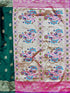 Vasthrlay Weaving Paithani Unstitched Dark Green Saree