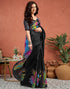 Vasthrlay Womens Printed Unstitched White Saree