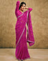 Vasthrlay Georgette Bandhani Unstitched Rani Pink Saree