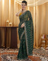 Vasthrlay Georgette Bandhani Unstitched Red Saree
