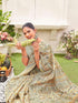 Vasthrlay Womens Abstract Beige Saree With Unstitched Blouse Piece