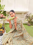 Vasthrlay Womens Abstract Unstitched Off White Saree