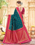 Vasthrlay Womens Paithani Unstitched Blue Saree