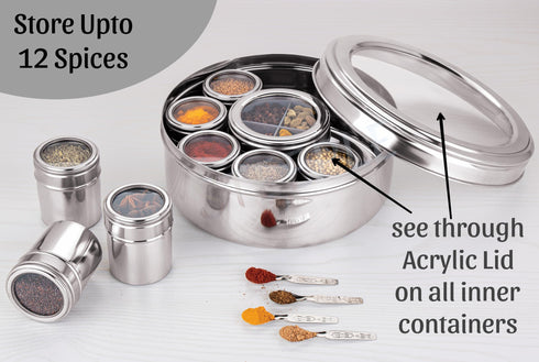STEEPLE 12 In 1 Stainless Steel Masala Box Spice