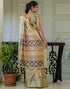 Vasthrlay Womens Striped Unstitched Dusty Pink Saree