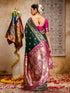 Vasthrlay Weaving Paithani Unstitched Maroon Saree