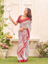 Vasthrlay Womens Printed Unstitched Light Green Saree